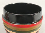 Japanese Wooden Lacquered Tea Caddy Vtg Natsume Circle Koma-Nuri NM73