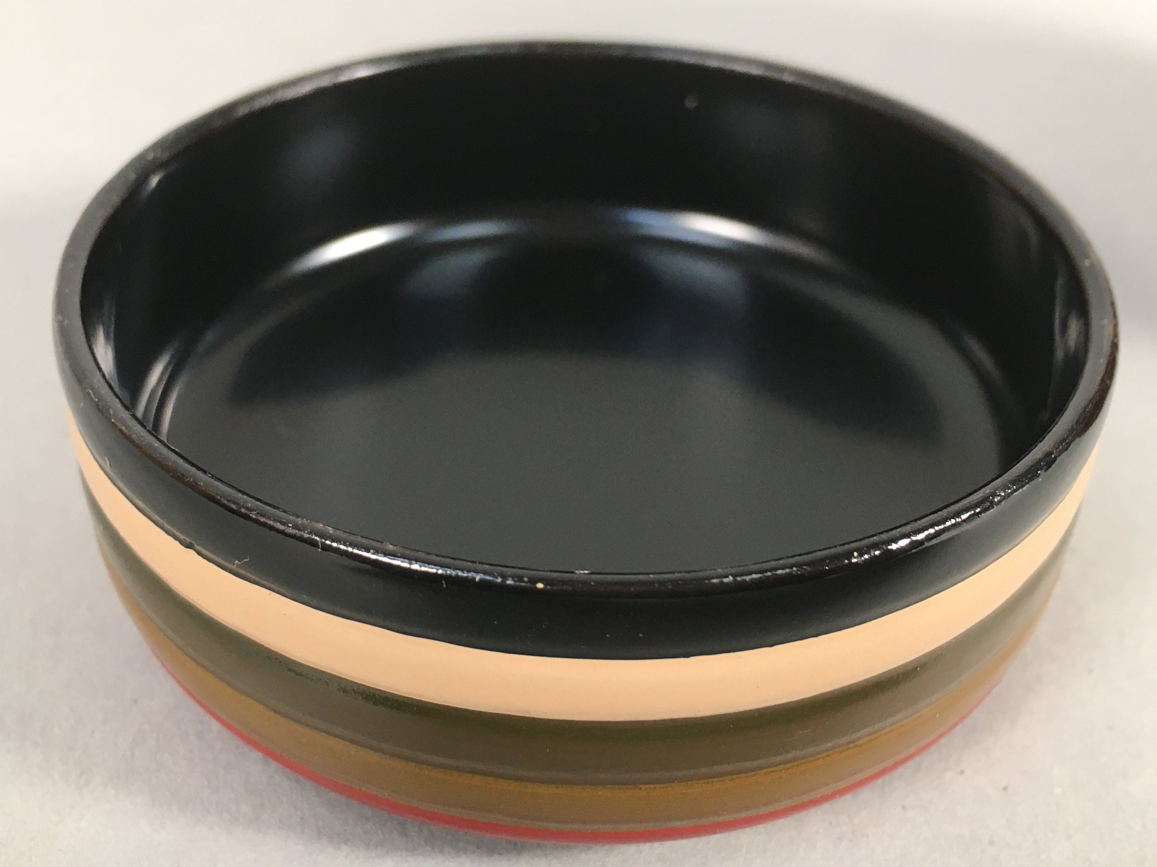 Japanese Wooden Lacquered Tea Caddy Vtg Natsume Circle Koma-Nuri NM73