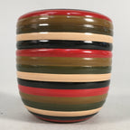 Japanese Wooden Lacquered Tea Caddy Vtg Natsume Circle Koma-Nuri NM73