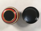 Japanese Wooden Lacquered Tea Caddy Vtg Natsume Circle Koma-Nuri NM73