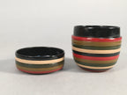 Japanese Wooden Lacquered Tea Caddy Vtg Natsume Circle Koma-Nuri NM73
