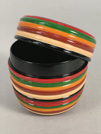 Japanese Wooden Lacquered Tea Caddy Vtg Natsume Circle Koma-Nuri NM74