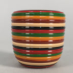 Japanese Wooden Lacquered Tea Caddy Vtg Natsume Circle Koma-Nuri NM74