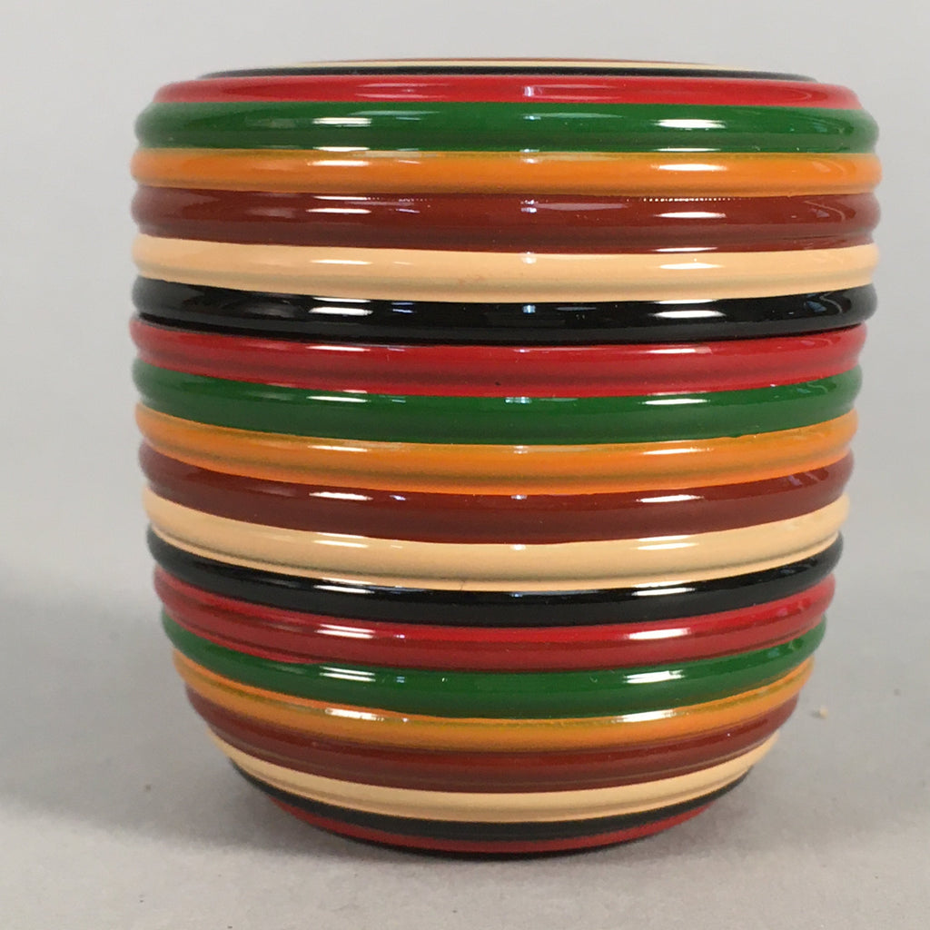 Japanese Wooden Lacquered Tea Caddy Vtg Natsume Circle Koma-Nuri NM74