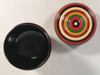 Japanese Wooden Lacquered Tea Caddy Vtg Natsume Circle Koma-Nuri NM74