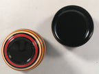 Japanese Wooden Lacquered Tea Caddy Vtg Natsume Circle Koma-Nuri NM74