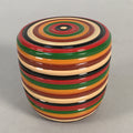 Japanese Wooden Lacquered Tea Caddy Vtg Natsume Circle Koma-Nuri NM74