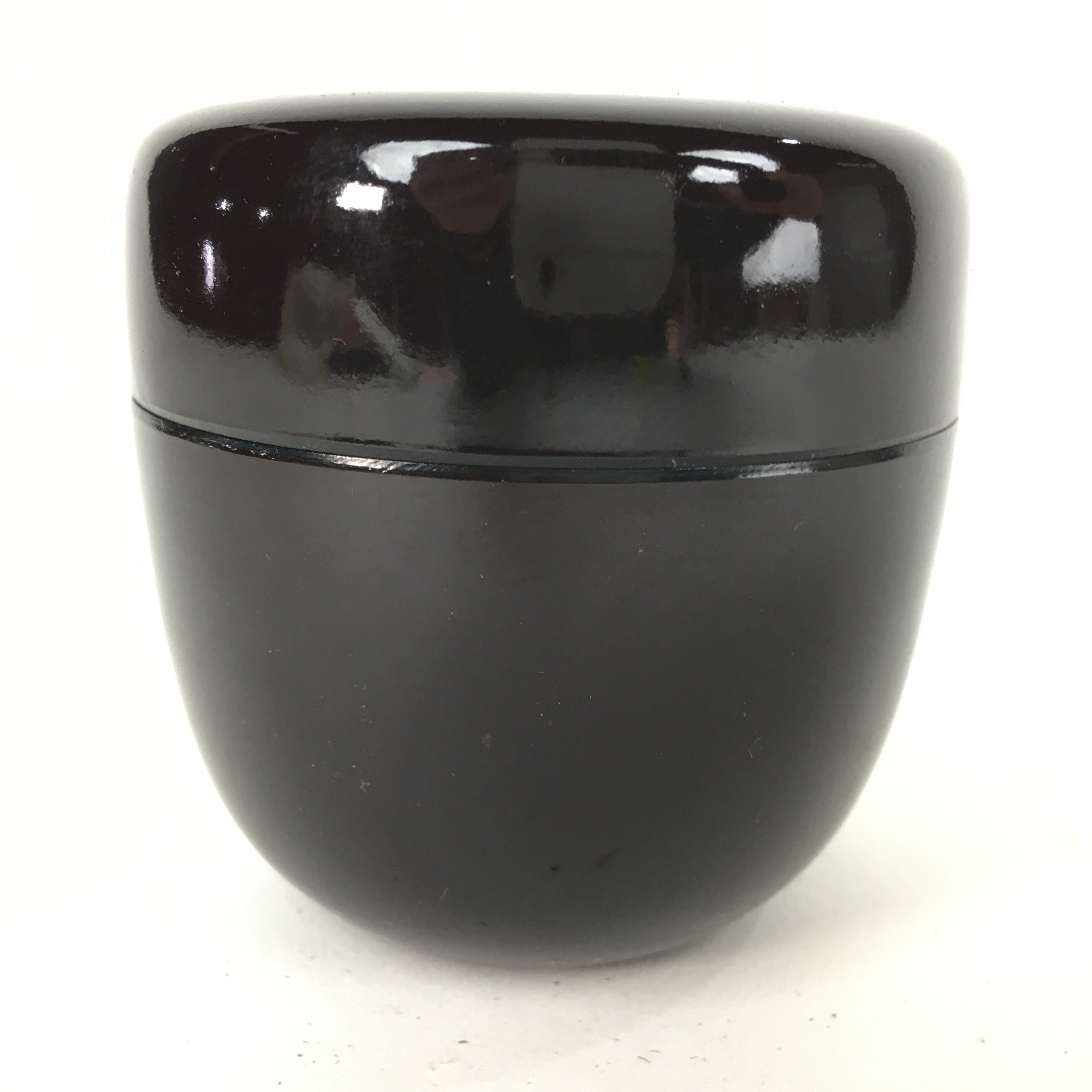 Japanese Wooden Lacquered Tea Caddy Vtg Natsume Sado Ceremony Black NM86