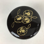 Japanese Wooden Lacquered Tea Caddy Vtg Natsume Sado Ceremony Black NM86