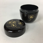 Japanese Wooden Lacquered Tea Caddy Vtg Natsume Sado Ceremony Black NM86