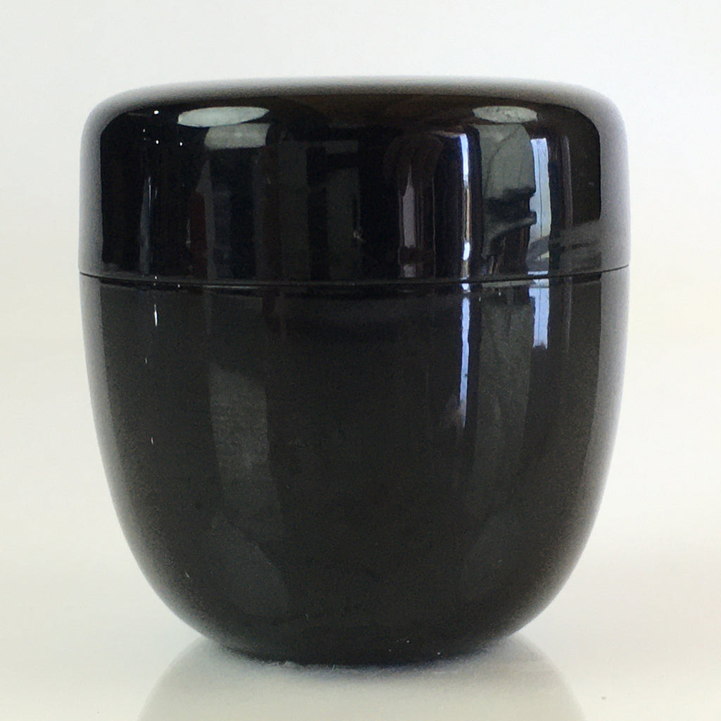 Japanese Wooden Lacquered Tea Caddy Vtg Natsume Sado Ceremony Black NM88