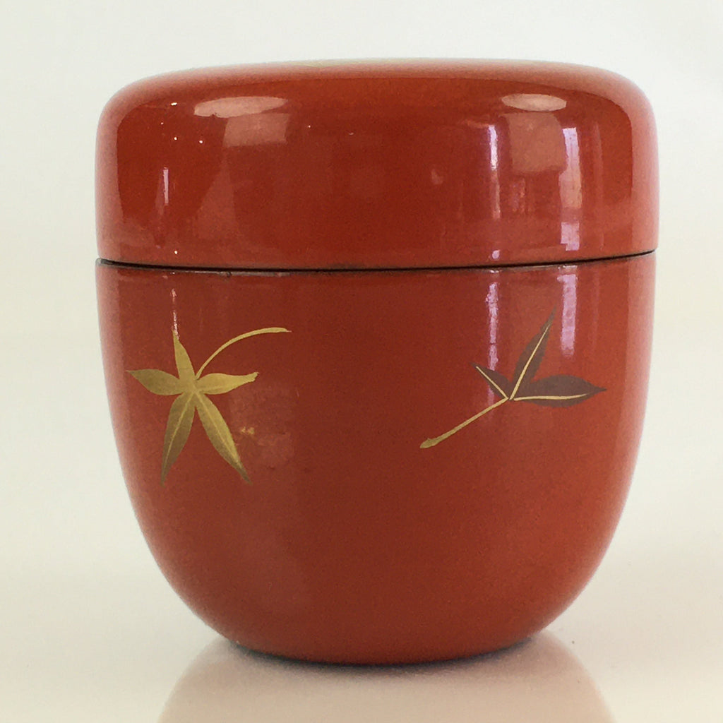 Japanese Wooden Lacquered Tea Caddy Vtg Natsume Sado Ceremony Black NM89