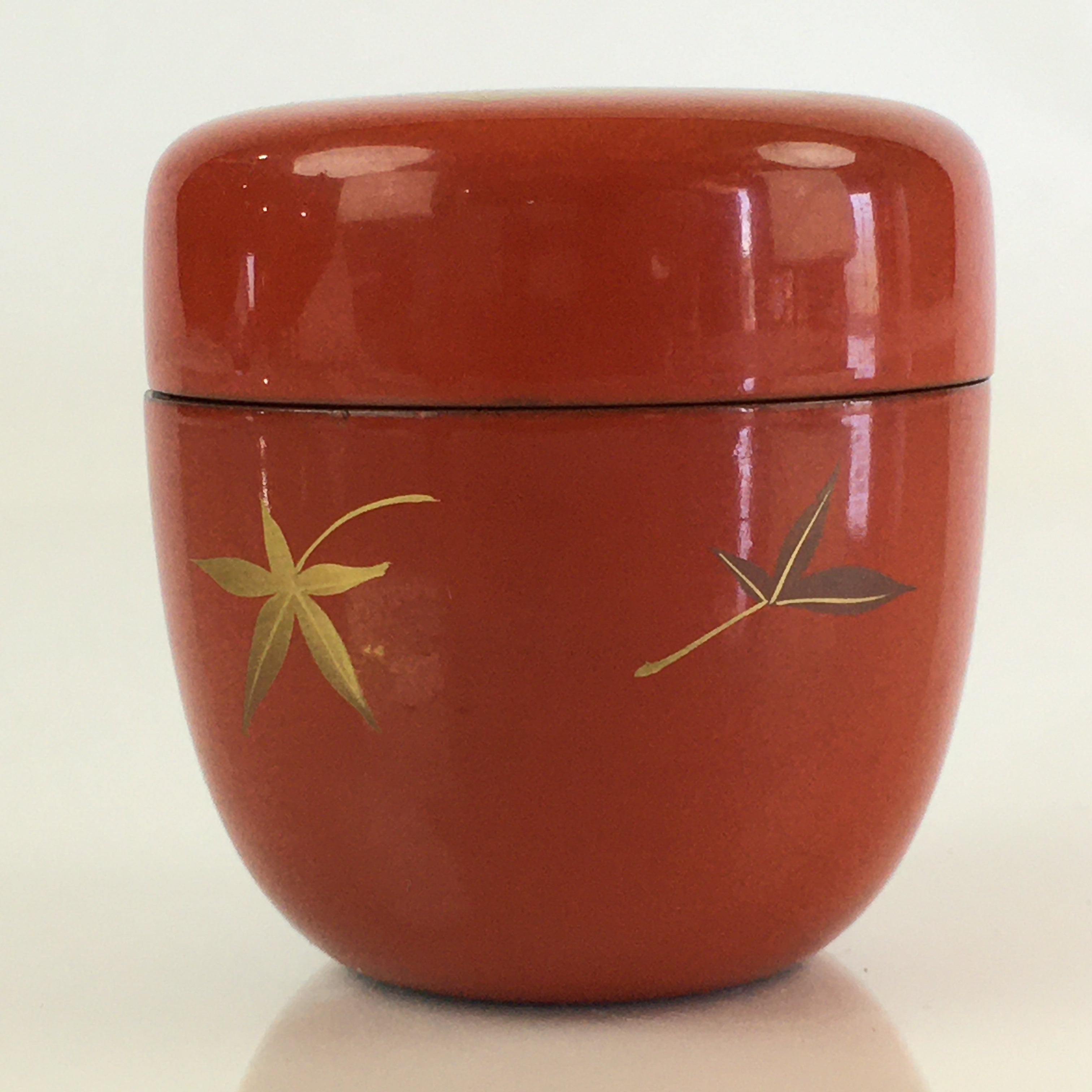 Japanese Wooden Lacquered Tea Caddy Vtg Natsume Sado Ceremony Black NM89