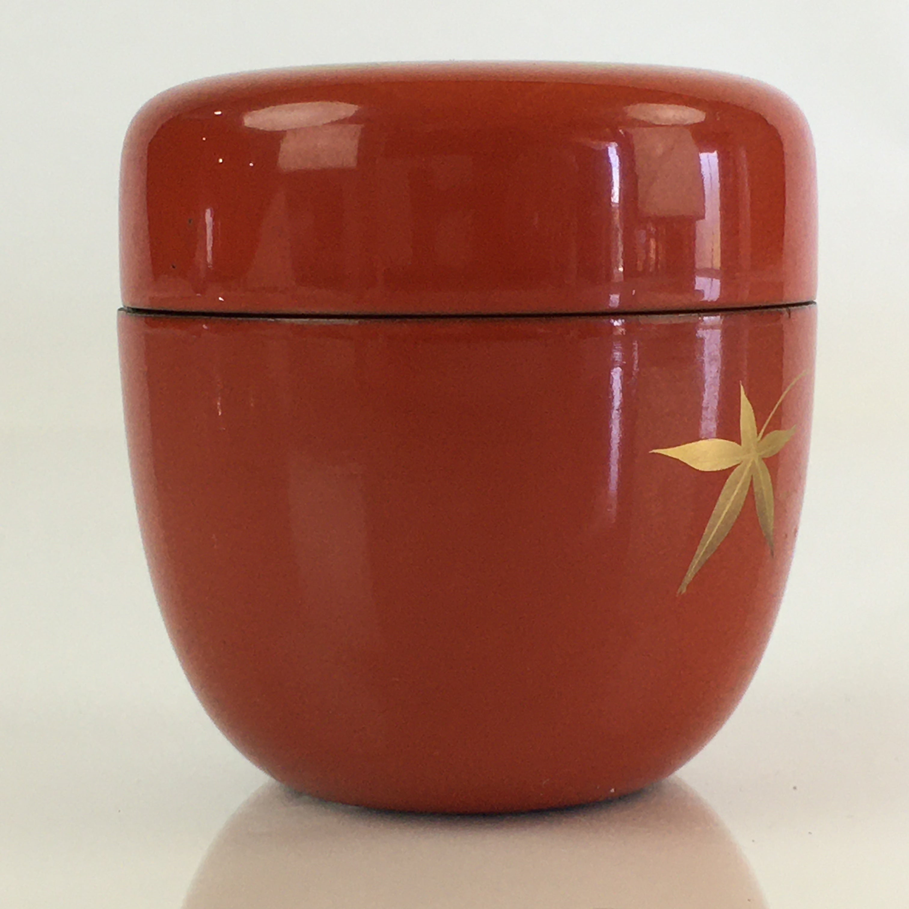 Japanese Wooden Lacquered Tea Caddy Vtg Natsume Sado Ceremony Black NM89