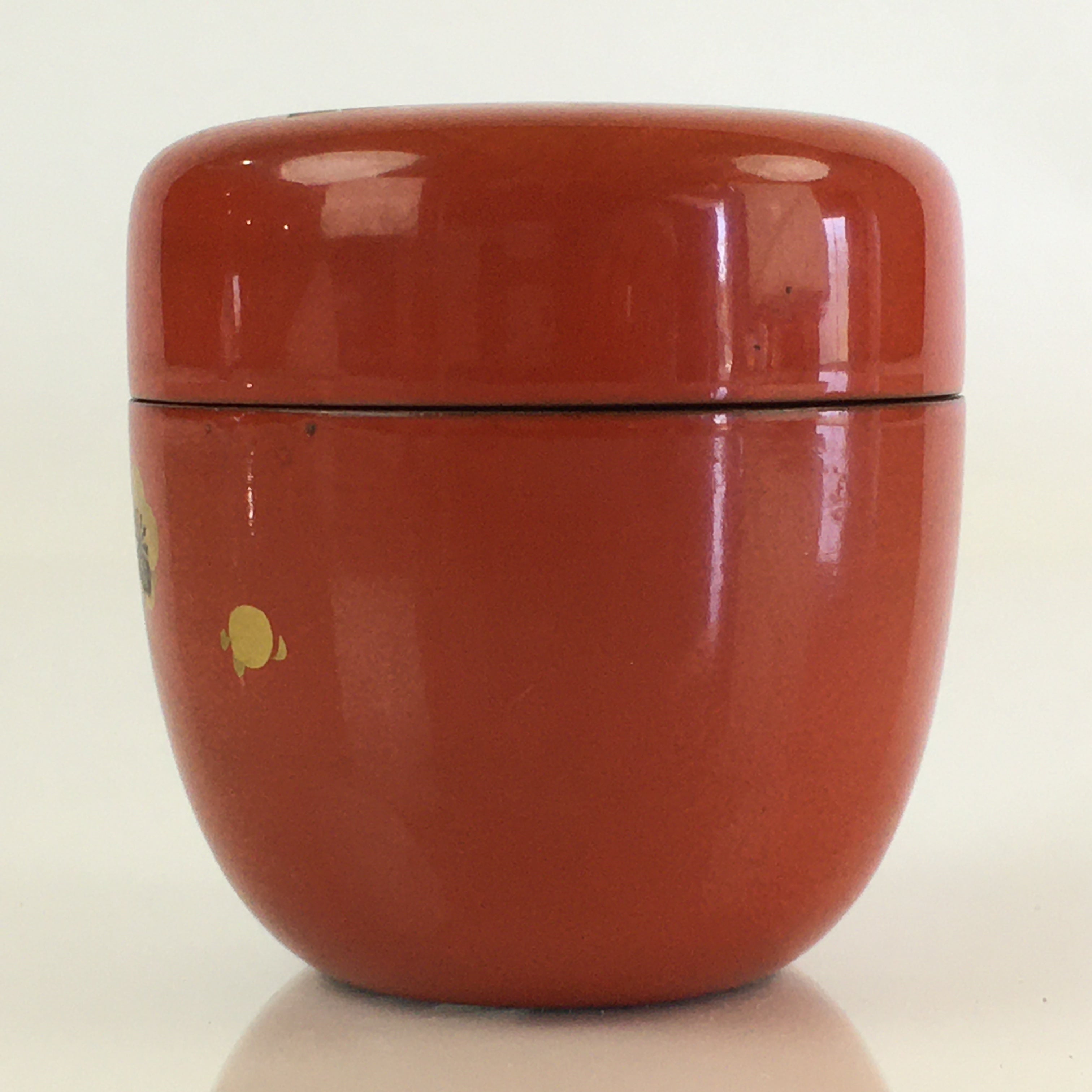 Japanese Wooden Lacquered Tea Caddy Vtg Natsume Sado Ceremony Black NM89