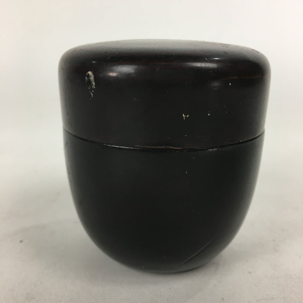 Japanese Wooden Lacquered Tea Caddy Vtg Natsume Sado Ceremony Brown NM85