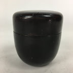 Japanese Wooden Lacquered Tea Caddy Vtg Natsume Sado Ceremony Brown NM85