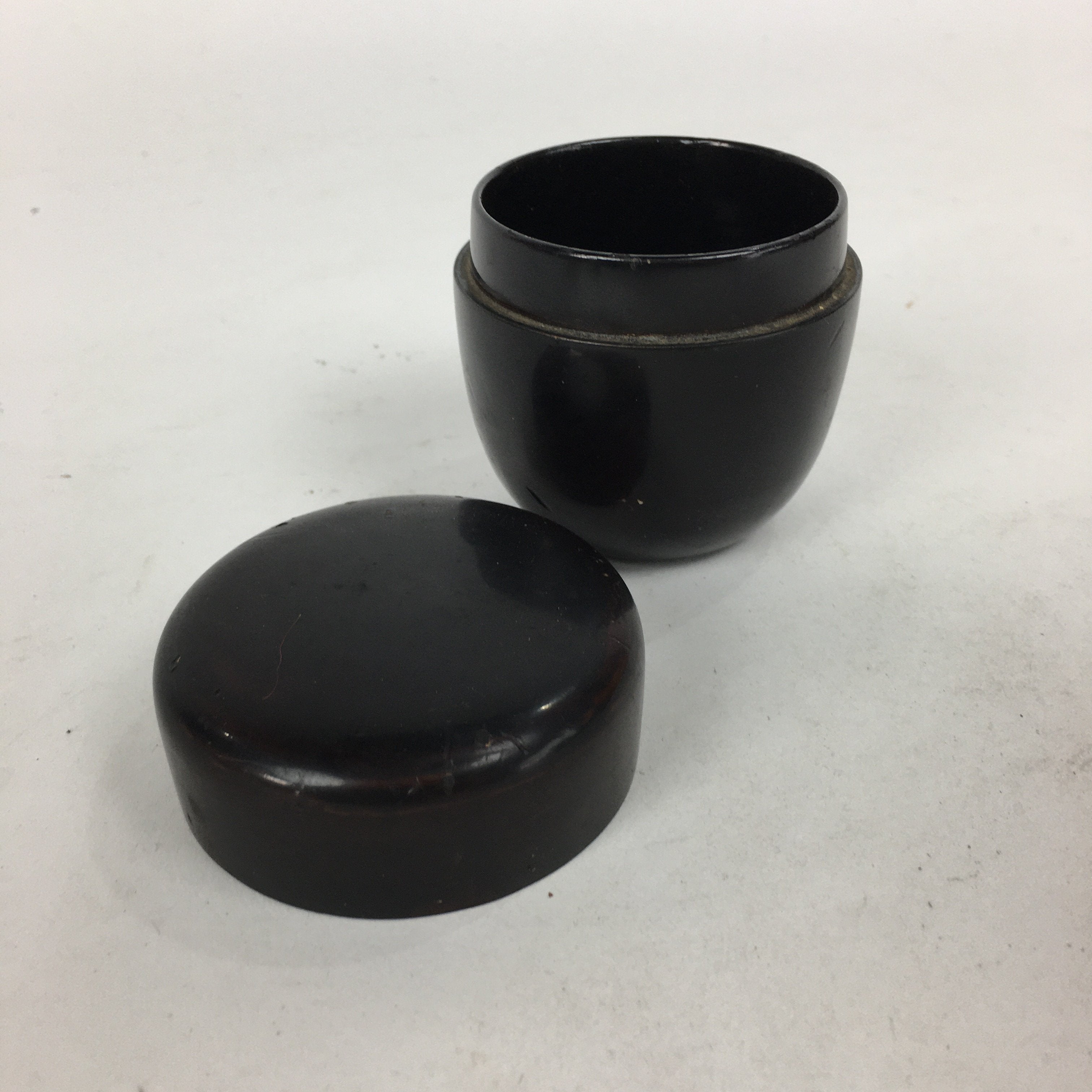 Japanese Wooden Lacquered Tea Caddy Vtg Natsume Sado Ceremony Brown NM85