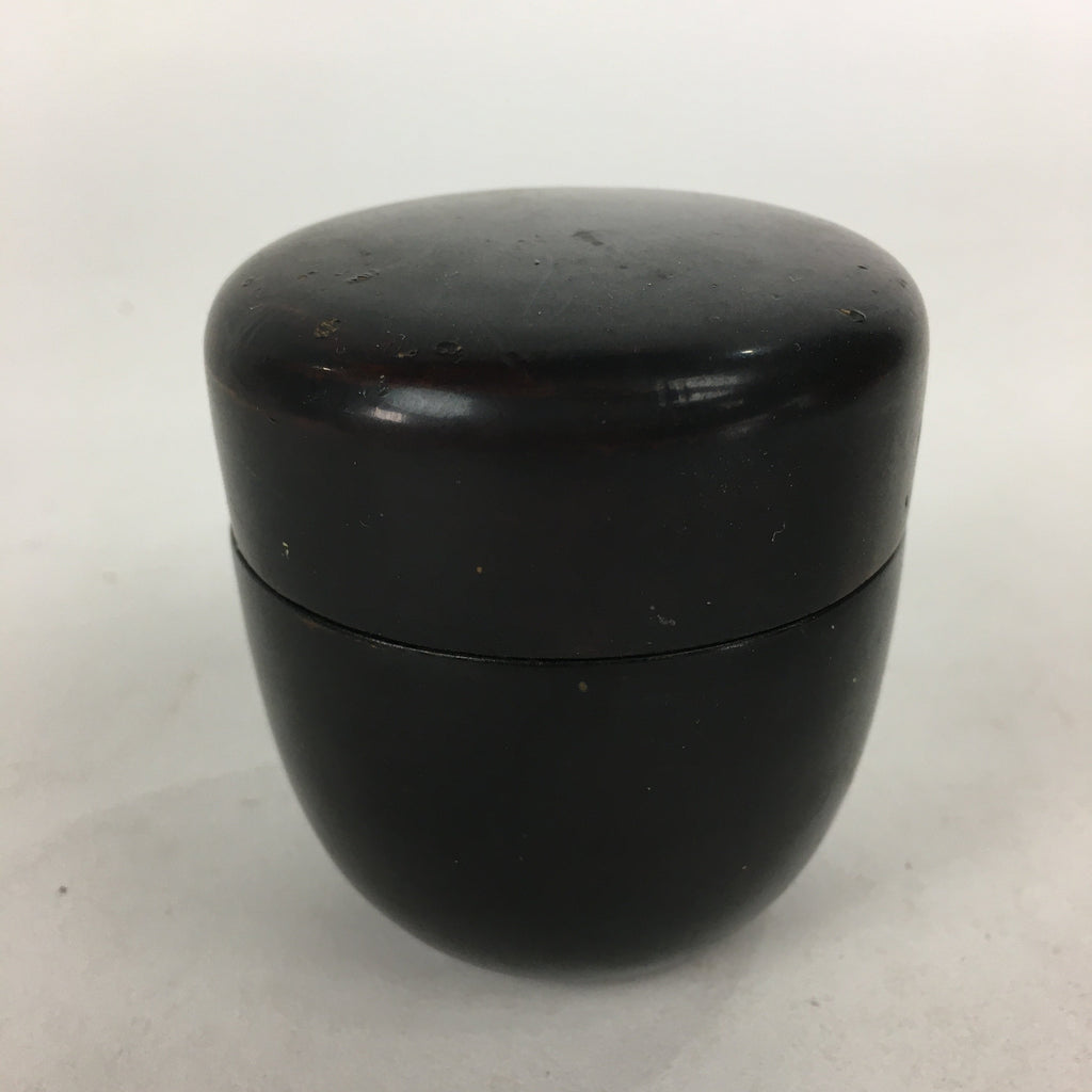 Japanese Wooden Lacquered Tea Caddy Vtg Natsume Sado Ceremony Brown NM85