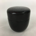 Japanese Wooden Lacquered Tea Caddy Vtg Natsume Sado Ceremony Brown NM85