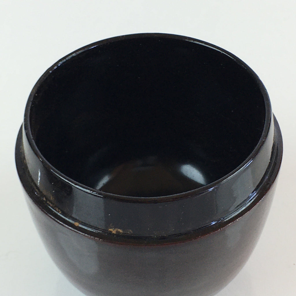Japanese Wooden Lacquered Tea Caddy Vtg Natsume Sado Ceremony Brown NM87