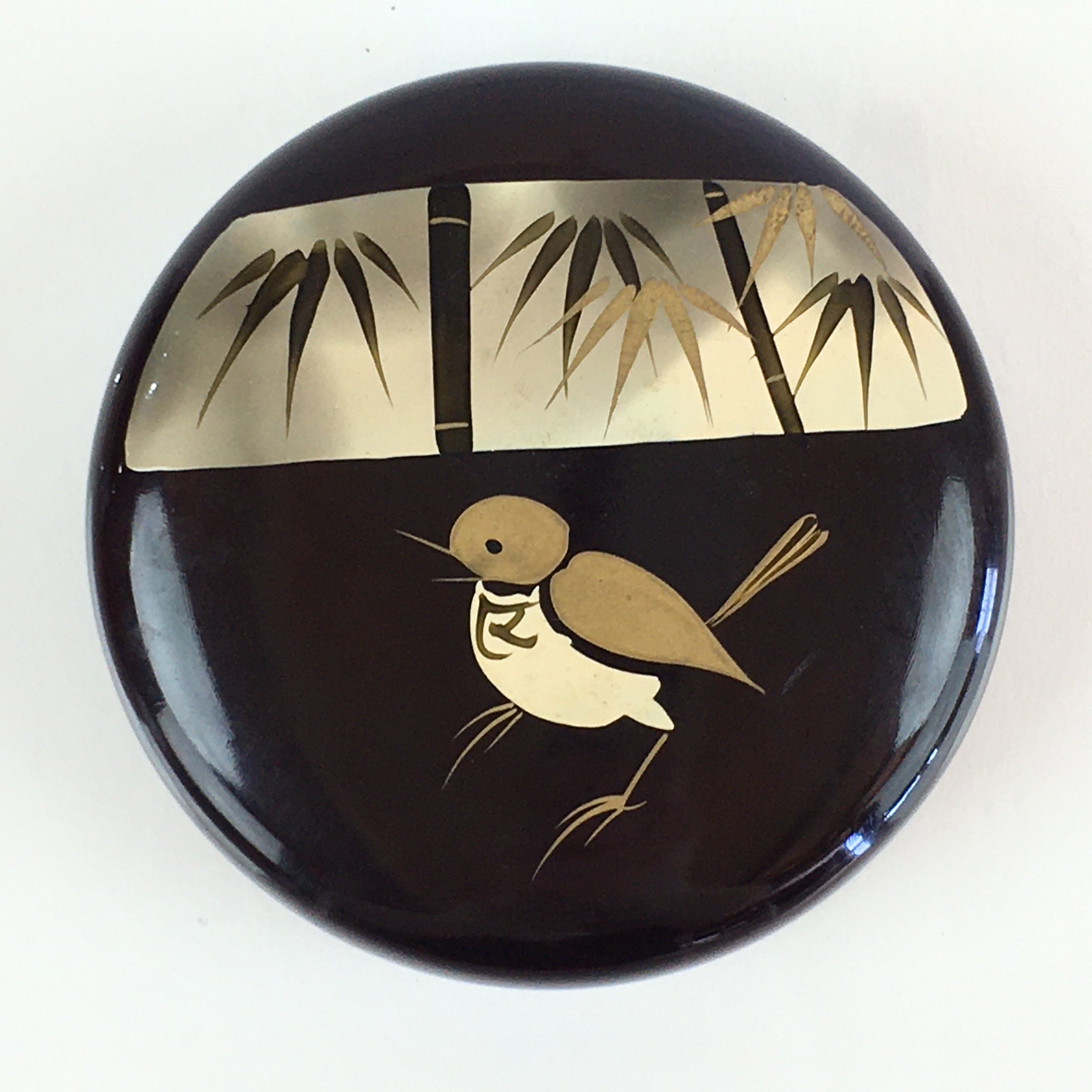 Japanese Wooden Lacquered Tea Caddy Vtg Natsume Sado Ceremony Brown NM87