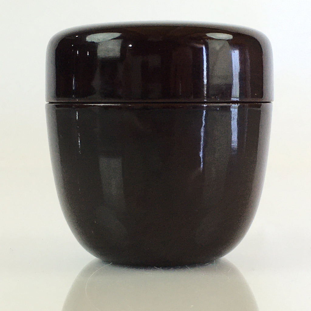 Japanese Wooden Lacquered Tea Caddy Vtg Natsume Sado Ceremony Brown NM87