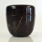 Japanese Wooden Lacquered Tea Caddy Vtg Natsume Sado Ceremony Brown NM87