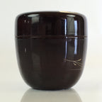 Japanese Wooden Lacquered Tea Caddy Vtg Natsume Sado Ceremony Brown NM87