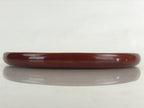 Japanese Wooden Lacquered Tray Obon Shunkei-Nuri Vtg Small Round Brown UR844