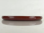 Japanese Wooden Lacquered Tray Obon Shunkei-Nuri Vtg Small Round Brown UR844