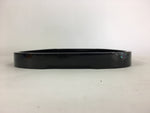Japanese Wooden Lacquered Tray Obon Vtg Abalone Inlay Oval Shape Black UR509
