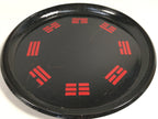 Japanese Wooden Lacquered Tray Obon Vtg Nurimono Black Round UR472