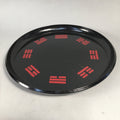 Japanese Wooden Lacquered Tray Obon Vtg Nurimono Black Round UR472