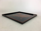 Japanese Wooden Lacquered Tray Obon Vtg Nurimono Black Square Shape LWB44