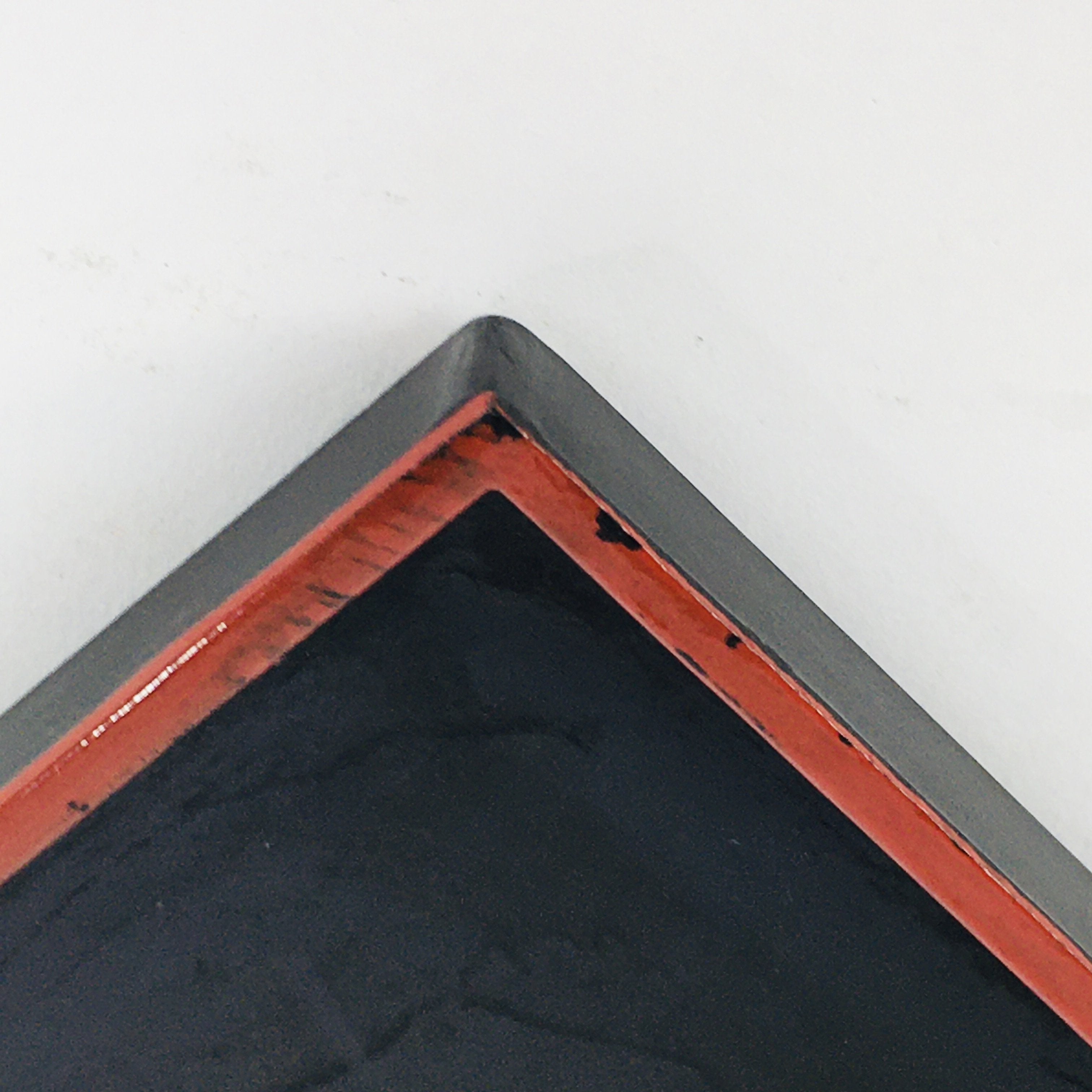 Japanese Wooden Lacquered Tray Obon Vtg Nurimono Black Square Shape LWB44