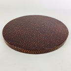 Japanese Wooden Lacquered Tray Obon Vtg Nurimono Brown Ajirobon Round UR497