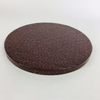 Japanese Wooden Lacquered Tray Obon Vtg Nurimono Brown Ajirobon Round UR497