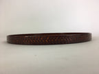 Japanese Wooden Lacquered Tray Obon Vtg Nurimono Brown Ajirobon Round UR497