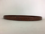 Japanese Wooden Lacquered Tray Obon Vtg Nurimono Brown Ajirobon Round UR498
