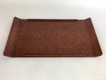 Japanese Wooden Lacquered Tray Obon Vtg Nurimono Brown Ajirobon Square UR513