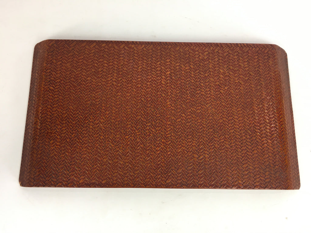 Japanese Wooden Lacquered Tray Obon Vtg Nurimono Brown Ajirobon Square UR513