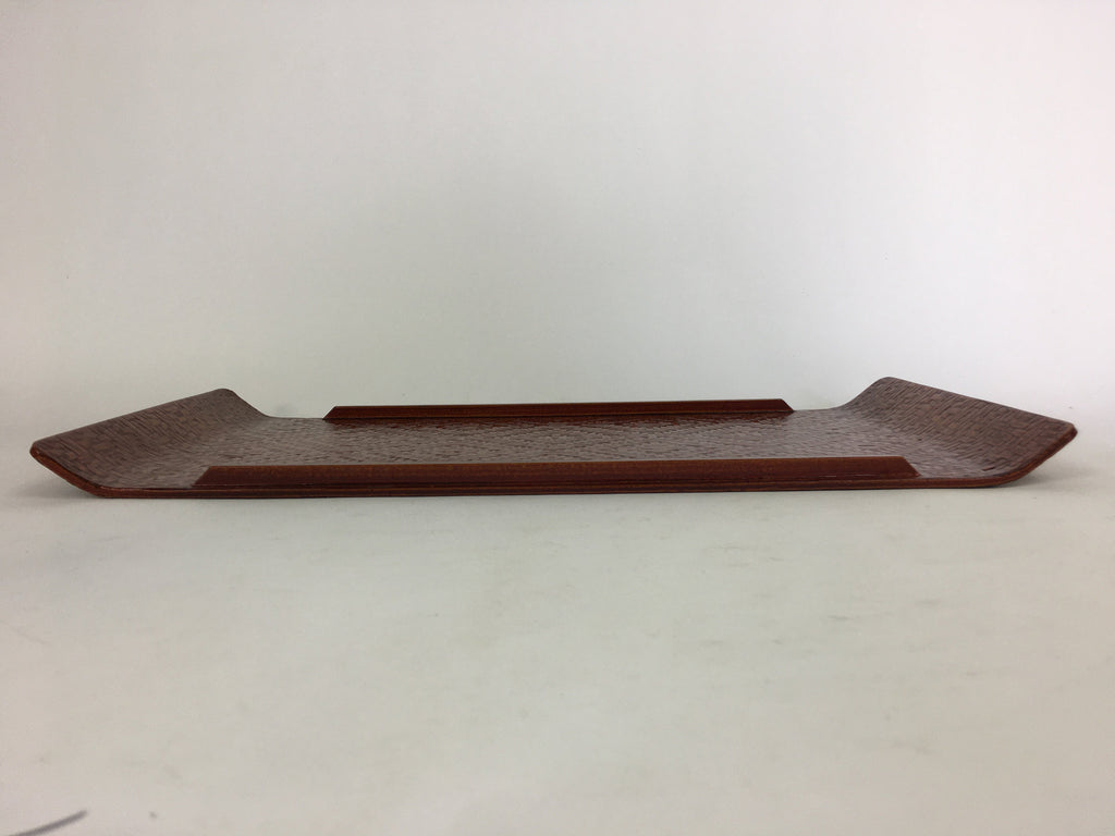 Japanese Wooden Lacquered Tray Obon Vtg Nurimono Brown Ajirobon Square UR513