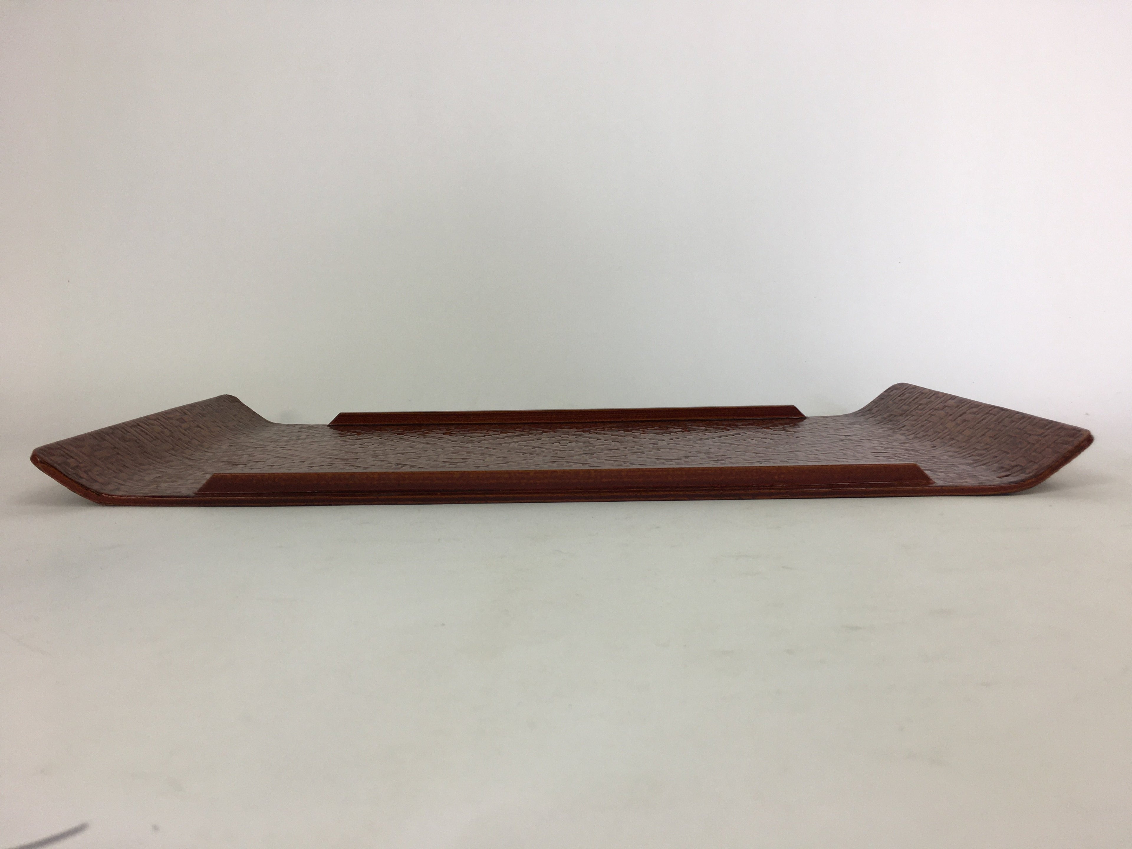 Japanese Wooden Lacquered Tray Obon Vtg Nurimono Brown Ajirobon Square UR513