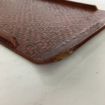 Japanese Wooden Lacquered Tray Obon Vtg Nurimono Brown Ajirobon Square UR513