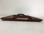 Japanese Wooden Lacquered Tray Obon Vtg Nurimono Brown Ajirobon Square UR516