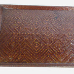 Japanese Wooden Lacquered Tray Obon Vtg Nurimono Brown Ajirobon Square UR516