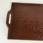 Japanese Wooden Lacquered Tray Obon Vtg Nurimono Brown Ajirobon Square UR516