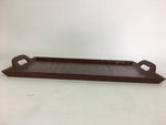 Japanese Wooden Lacquered Tray Obon Vtg Nurimono Brown Ajirobon Square UR516