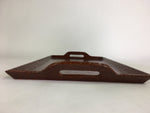 Japanese Wooden Lacquered Tray Obon Vtg Nurimono Brown Ajirobon Square UR516